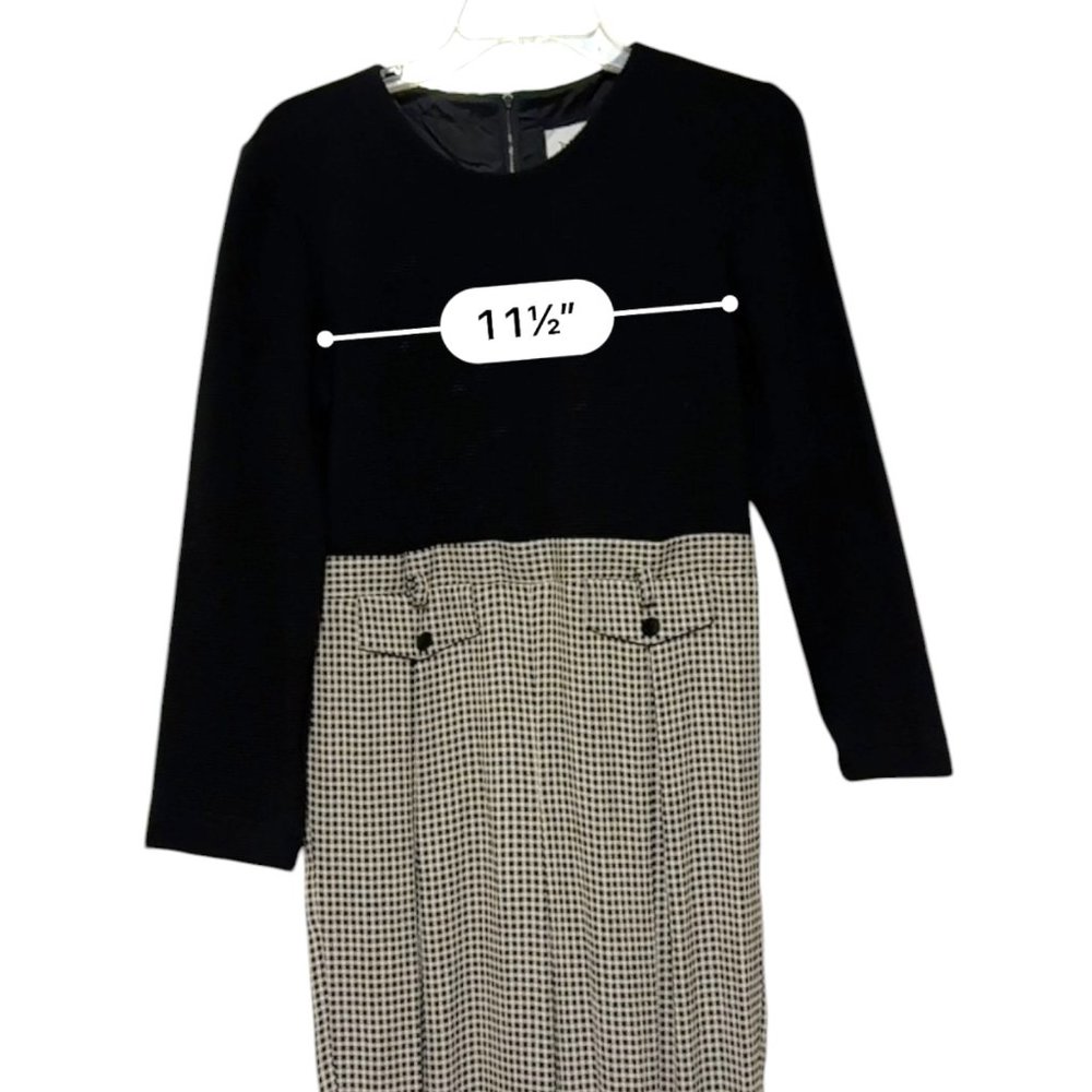 DJ Summers vintage jumpsuit ribbed top B/W plaid bottoms‎ Women's Petite sz 12P - Picture 8 of 10